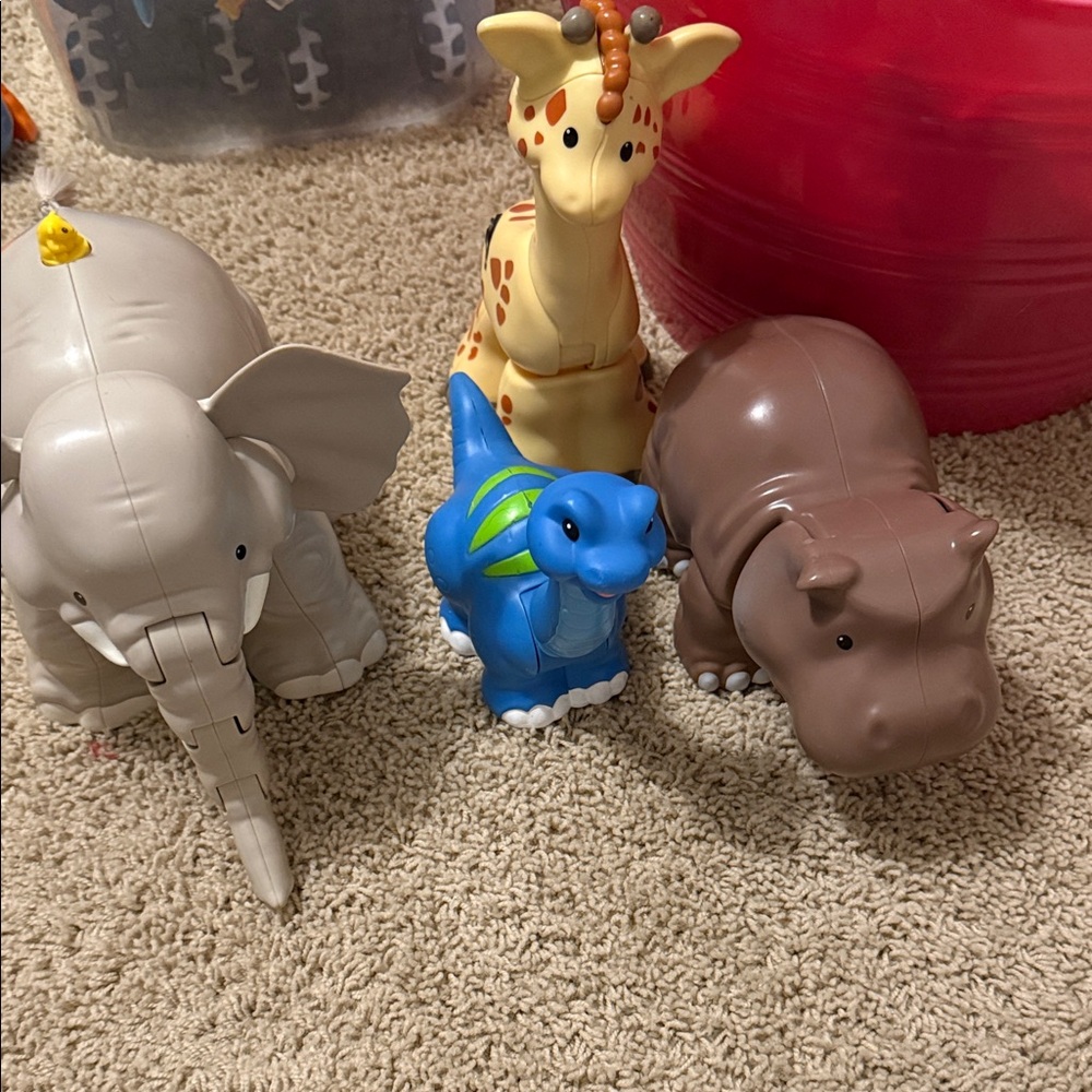 Fisher price jumbo animals dinosaur, hippo, elephant, giraffe